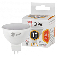 Лампа светодиодная LED 10Вт MR16 2700К GU5.3 тёплый софит | код Б0032995 | ЭРА