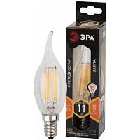 Лампа светодиодная филаментная F-LED BXS-11W-827-E14 BXS 11Вт свеча на ветру E14 тепл. бел. | Код. Б0047001 | ЭРА