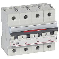 Автоматический выключатель DX³ - 36 кА - тип характеристики С - 4П - 230/400 В~ - 63 А - 6 модулей | код 410040 |  Legrand 