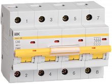 Выключатель автоматический четырехполюсный ВА47-100 50А C 10кА | код. MVA40-4-050-C | IEK 