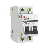 Автоматический выключатель 2P 10А (B) 4,5кА ВА 47-29 EKF Basic|mcb4729-2-10-B|EKF 