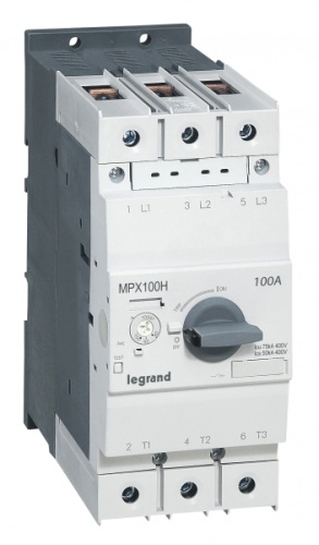 Автоматический выключатель для защиты электродвигателей MPX3 T100H 40A 100kA | код 417374 |  Legrand 