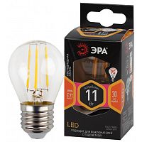 Лампа светодиодная филаментная F-LED P45-11w-827-E27 P45 11Вт шар E27 тепл. бел. | Код. Б0047013 | ЭРА