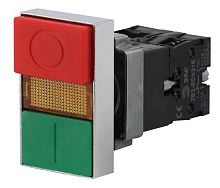 Кнопка управления LAY5-BW8465 I-O сдвоенная с подсветкой BBD40-BW-K51E | код Б0045628 | ЭРА