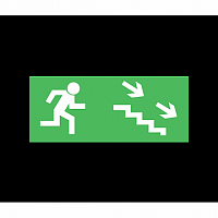 ЭЗ Эвакуационный выход по лестнице направо-вниз (125х250) самоклеющаяся транслюцентная пленка, 125х250 |  код. 1009125250 |  Ардатовский светотехнический завод