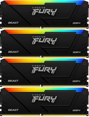 Память DDR4 4x32GB 3600MHz Kingston KF436C18BB2AK4/128 Fury Beast Black RGB RTL Gaming PC4-28800 CL18 DIMM 288-pin 1.35В dual rank с радиатором Ret | код 2000375 | Kingston Память DDR4 4x32GB 3600MHz Kingston KF436C18BB2AK4/128 Fury Beast Black RGB RTL Gaming PC4-28800 CL18 DIMM 288-pin 1.35В dual rank с радиатором Ret | код 2000375 | Kingston