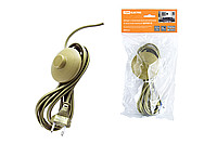 Шнур с ножным выключателем и плоской вилкой ШУН01В ШВВП 2х0,75мм2 3,5м. бронза TDM | код SQ1305-0063 | TDM