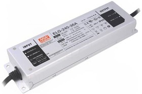 Источник питания AC-DC, 239.8Вт, IP65, вход 100…305В AC, 47…63Гц/142…431В DC, ККМ, выход 18...36В/6.66А, изоляция 3750В AC, в кожухе 244х71х37.5мм, -40…+85С (корпус), потенциометры | код ELG-240-36A | MeanWell Источник питания AC-DC, 239.8Вт, IP65, вход 100…305В AC, 47…63Гц/142…431В DC, ККМ, выход 18...36В/6.66А, изоляция 3750В AC, в кожухе 244х71х37.5мм, -40…+85С (корпус), потенциометры | код ELG-240-36A | MeanWell