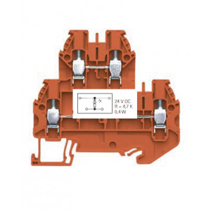 Многоуровневая функциональная клемма, тип фиксации провода: винтовой, номинальное сечение: 4 мм кв., 24V, ширина: 6 мм, цвет: оранжевый, тип монтажа: DIN 35 | код 58.504.7455.9 | Wieland Многоуровневая функциональная клемма, тип фиксации провода: винтовой, номинальное сечение: 4 мм кв., 24V, ширина: 6 мм, цвет: оранжевый, тип монтажа: DIN 35 | код 58.504.7455.9 | Wieland