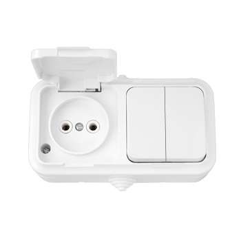 Беларусь Блок наружный IP44 выключатель двухклавичный +розетка | код 2В-РЦ-655 | БелТИЗ Беларусь Блок наружный IP44 выключатель двухклавичный +розетка | код 2В-РЦ-655 | БелТИЗ