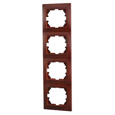 Мира Рамка 4 поста вертикальная без вставок вишня | код 701-0601-154 | LEZARD Мира Рамка 4 поста вертикальная без вставок вишня | код 701-0601-154 | LEZARD
