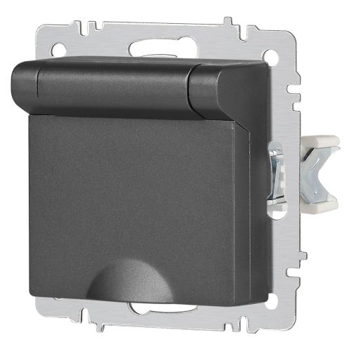 Розетка Intro Accent 6-203-07 2P+E Schuko с крышкой, 16А-250В, IP20, СУ, AL/CU, графит | код Б0063441 | ЭРА фото 6 Розетка Intro Accent 6-203-07 2P+E Schuko с крышкой, 16А-250В, IP20, СУ, AL/CU, графит | код Б0063441 | ЭРА фото 6