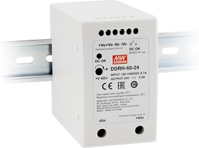 Источник питания DC-DC, 50Вт, вход 150…1500В DC, выход 5В/10000мА, рег. вых 5…6В, ёмкостная нагр. макс. 6000мкф, изоляция 4000В AC, в корпусе 57х93.5х105мм, -30…+80С, крепление на DIN-рейку, сигнал ПИТАНИЕ НОРМ | код DDRH-60-5 | MeanWell Се Источник питания DC-DC, 50Вт, вход 150…1500В DC, выход 5В/10000мА, рег. вых 5…6В, ёмкостная нагр. макс. 6000мкф, изоляция 4000В AC, в корпусе 57х93.5х105мм, -30…+80С, крепление на DIN-рейку, сигнал ПИТАНИЕ НОРМ | код DDRH-60-5 | MeanWell Се