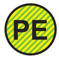 Знаки электробезопасности символ PE d=20мм желто-зеленая HLT | код 081-26-030 | HLT