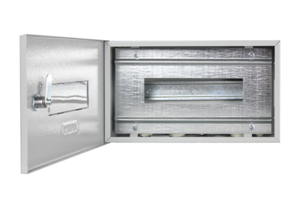 Щит распределительный навесной ЩРН-12, металлический, с окном, 200х310х125, IP55 | код KRZMI106| KRZMI Щит распределительный навесной ЩРН-12, металлический, с окном, 200х310х125, IP55 | код KRZMI106| KRZMI