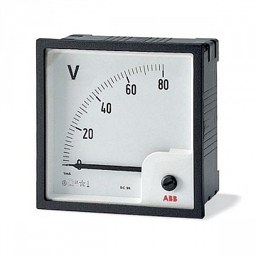 Вольтметр щитовой ABB VLM 10В DC, аналоговый, кл.т. 1,5 |  код. 2CSG213040R4001 |  ABB