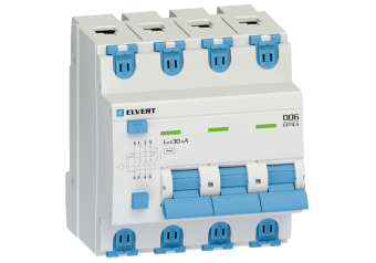 Автоматический выключатель дифф.тока D06 4р C6 30 мА электрон. тип АС ELVERT | код D0643CAC-06 | ELVERT Автоматический выключатель дифф.тока D06 4р C6 30 мА электрон. тип АС ELVERT | код D0643CAC-06 | ELVERT