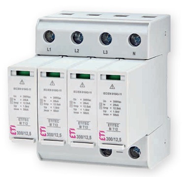Ограничитель перенапряжения ETITEC M T12 300/12,5 (4+0, 4p, TNC-S) | код 002440509 | ETI Ограничитель перенапряжения ETITEC M T12 300/12,5 (4+0, 4p, TNC-S) | код 002440509 | ETI