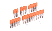Перемычка TE JB10-2 для клемм ZS16(ZK10)/10 на 2 полюса, 76А, оранж. | код 1SNK910302R0000 | Entrelec