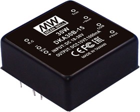 Источник питания DC-DC, 25Вт, вход 36…72В, выход ±5В/±250…±2500мА, рег.вых±10% изоляция 1000В DC, 50.8х50.8х21мм., -25С…+85С, дист. упр. | код DKA30C-05 | MeanWell Источник питания DC-DC, 25Вт, вход 36…72В, выход ±5В/±250…±2500мА, рег.вых±10% изоляция 1000В DC, 50.8х50.8х21мм., -25С…+85С, дист. упр. | код DKA30C-05 | MeanWell