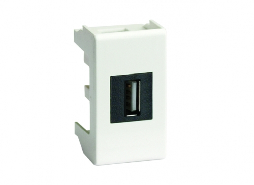USB 2.0 розетка, Viva, белая, 1 мод. | код 42018 | DKC USB 2.0 розетка, Viva, белая, 1 мод. | код 42018 | DKC