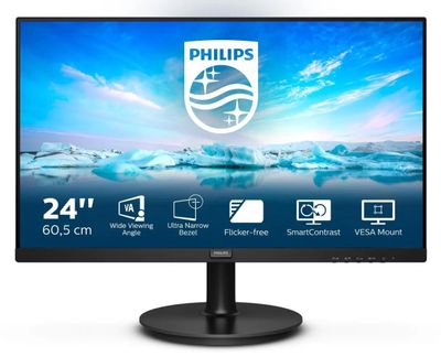 Монитор Philips 23.8 241V8L(00/01) черный VA LED 16:9 HDMI матовая 250cd 178гр/178гр 1920x1080 75Hz FreeSync VGA FHD 3.03кг | код 1467243 | PHILIPS Монитор Philips 23.8 241V8L(00/01) черный VA LED 16:9 HDMI матовая 250cd 178гр/178гр 1920x1080 75Hz FreeSync VGA FHD 3.03кг | код 1467243 | PHILIPS