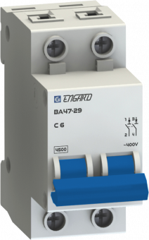 Автоматический выключатель ВА47-29 2р C6 4,5кА | код VA4729-2С-06 | Engard Автоматический выключатель ВА47-29 2р C6 4,5кА | код VA4729-2С-06 | Engard