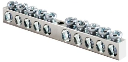 Шина PEN земля-ноль6х9мм 24/1 (24 группы/крепеж по центру) никелированная HLT | код 081-09-099 | HLT Шина PEN земля-ноль6х9мм 24/1 (24 группы/крепеж по центру) никелированная HLT | код 081-09-099 | HLT