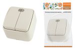 Выключатель 2-кл. открытой установки с подсветкой IP20 10А, сл. кость Дача Народная | код SQ1824-0017 | TDM НАРОДНЫЙ