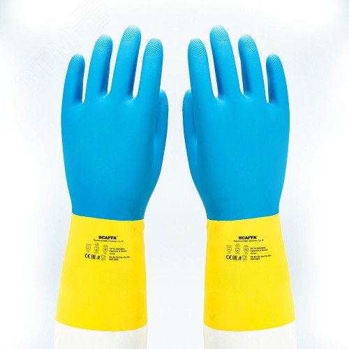 Перчатки Scaffa Спектр К80Щ50 (латекс/неопрен, толщина 0,70 мм) размер 7 | код 00-01017725 | SCAFFA