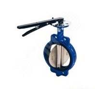 Затвор дисковый поворотный межфланцевый DN 125 PN 16 тип 017W диск чугун, с рукояткой | код CMFC17W01250 | DENDOR