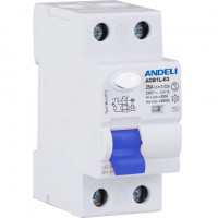 УЗО ADB1L-63 4P 25A 100mA тип AC 6kA (ANDELI) | код ADL03-010 | ANDELI