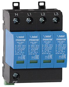 Четырехполюсные УЗИП класса испытаний I ограничивающего типа. ГСВ1-400/7 4+0 С | код 100 108 | Hakel Четырехполюсные УЗИП класса испытаний I ограничивающего типа. ГСВ1-400/7 4+0 С | код 100 108 | Hakel