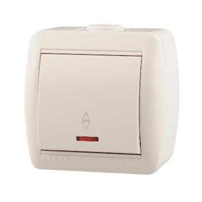 Ната Выключатель проходной с подсветкой белый | код 710-0200-114 | Lezard