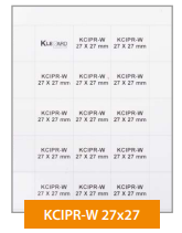 808 553, KCIP-W 27x27, Маркировка для электрощитов и компонентов, Жесткие ПВХ, 27x27, Белый, Размер карты 116x165 мм | код 0.0.0.8.08553 | KLEMSAN