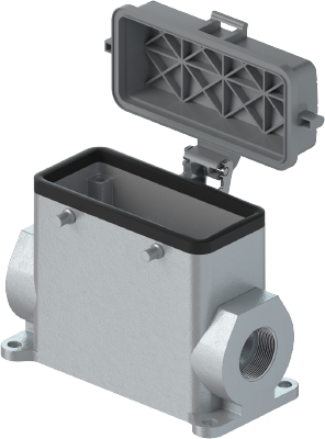 Закрытое основание разъема REVOS, Size 16H, с уплотнителем, без защелок, с защитной крышкой, 1 отверстие с резьбой для кабельных вводов M25x1,5, с правым расположением, материал корпуса: алюминиевый сплав | код 73.342.4035.1 | Wieland Серия Закрытое основание разъема REVOS, Size 16H, с уплотнителем, без защелок, с защитной крышкой, 1 отверстие с резьбой для кабельных вводов M25x1,5, с правым расположением, материал корпуса: алюминиевый сплав | код 73.342.4035.1 | Wieland Серия