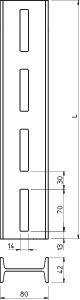Рейка профильная I-образная 80x42x1600 горячий цинк | код 6337171 | OBO Bettermann