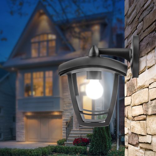 Садово-парковый светильник НБУ 07-40-002 Дели 2 черный 4 гранный настенный IP44 Е27 max 60Вт | код Б0051186 | ЭРА