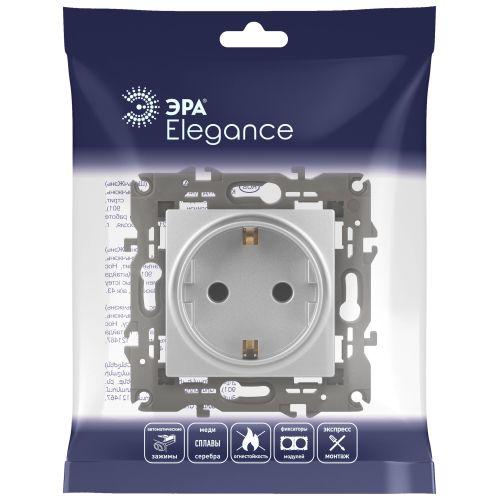 Розетка 2P+E Schuko, 16А-250В, Эра Elegance, алюминий, 14-2101-03 | код Б0034266 | ЭРА Розетка 2P+E Schuko, 16А-250В, Эра Elegance, алюминий, 14-2101-03 | код Б0034266 | ЭРА