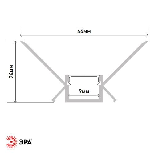 Комплект с анодированным профилем под штукатурку 4624 для внутреннего угла 46х24мм 2,5м | код Б0062843 | ЭРА