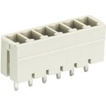 Вилочный разъем, вертикальный, на плату, шаг 3,5 мм, 6 полюсов, фиксация на плате пайкой, 250V, 8А, без маркировки, цвет: серый, серия 8513 S G | код 25.646.0653.0 | Wieland