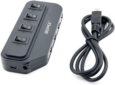 Разветвитель USB 2.0 BPH-1907 4порт. черный | код 1992247 | NONAME Разветвитель USB 2.0 BPH-1907 4порт. черный | код 1992247 | NONAME