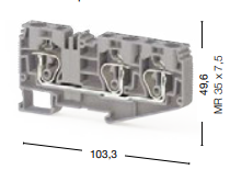 312 226, Пружинная клемма серии SRD 10E (Белый) | код 0.0.0.3.12226 | KLEMSAN
