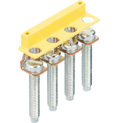 Соединительная перемычка, винтовая, изолированная, 4 полюса, для клемм: WKN 6 TK... цвет: желтый | код Z7.282.6429.0 | Wieland
