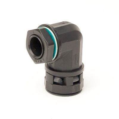 Монтажный комплект муфта 90 грд. труба-коробка DN 36 мм, М40х1,5, полиамид, цвет черный | код PACN36M40N | DKC