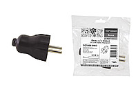 Вилка б/з черная 6А 250В серии Народная | код SQ1806-0402 | TDM НАРОДНЫЙ