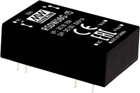 Источник питания DC-DC, 8Вт, вход 9…36В, выход 5В/1600мА, изоляция 1500В DC, DIP24 31.8х20.3х10.2мм, -40...+85С | код RSDW08F-05 | MeanWell Источник питания DC-DC, 8Вт, вход 9…36В, выход 5В/1600мА, изоляция 1500В DC, DIP24 31.8х20.3х10.2мм, -40...+85С | код RSDW08F-05 | MeanWell