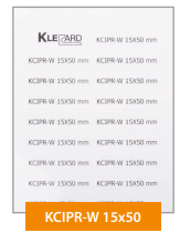 808 604, KCIPR-Y 15X50, Маркировка для электрощитов и компонентов, Жесткие ПВХ, 15x50, Желтый, Размер карты 116x165 мм | код 0.0.0.8.08604 | KLEMSAN