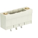 Вилочный разъем, вертикальный, на плату, с монтажными фланцами, шаг 5,00 мм, 3 полюса, фиксация на плате пайкой, 300V, 12А, без маркировки, цвет: серый, серия 8113 SE G | код 25.338.3353.0 | Wieland