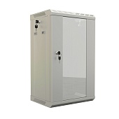 Hyperline TDB-12U-GP-RAL7035 Шкаф настенный 10, 12U, 649,5х390х300, уст. размер 254 мм, со стеклянной дверью, открывающиеся стенки, возможность установки вентилятора, цвет серый (RAL 7035) (собранный) | код 451874 | Hyperline